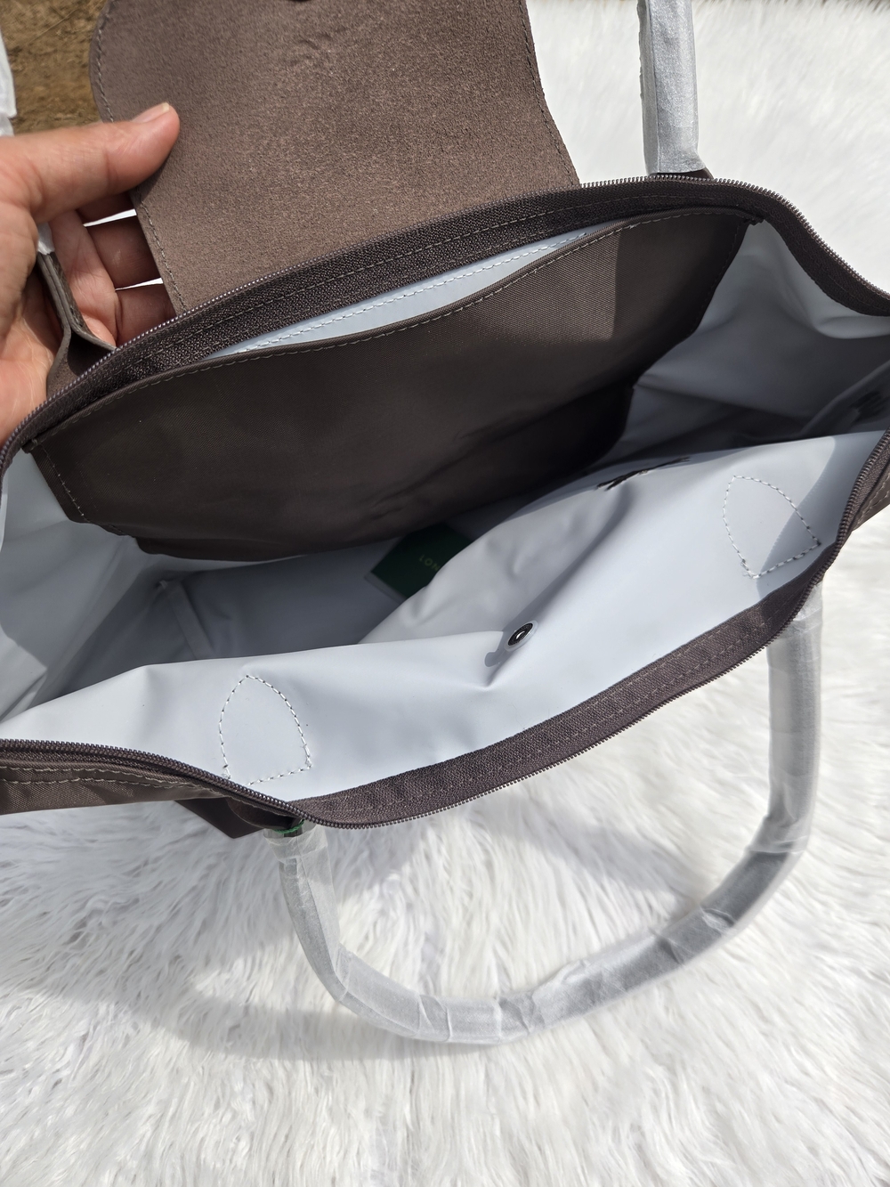Longchamp Le Pliage Nylon Tote Bag Brown LARGE - Picture 4 of 8